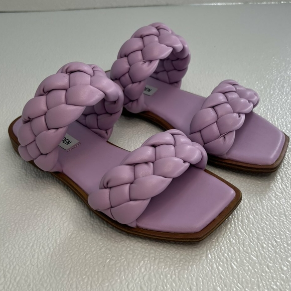 NWOT Steve Madden Braided Square Toe Sandal in Lilac Purple - Size 6 - Picture 4 of 4